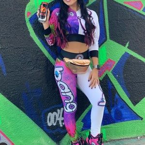Bang energy leggings & cropped hoodie set
